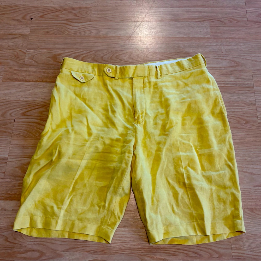 Men’s Yellow Linen Polo Ralph Lauren Shorts